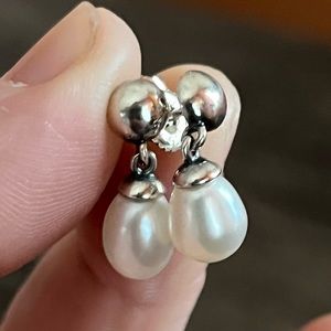 RETIRED James Avery Tear drop pearl earrings